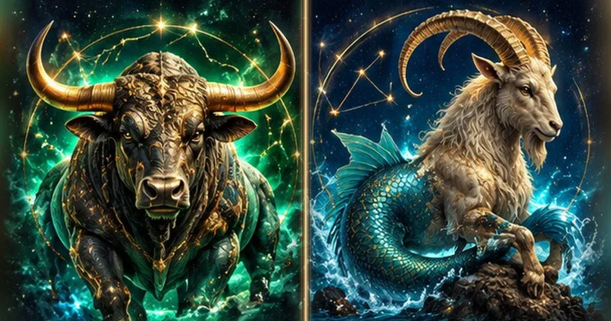 Astrological artwork for Taurus and Capricorn Compatibility: Communication & Trust