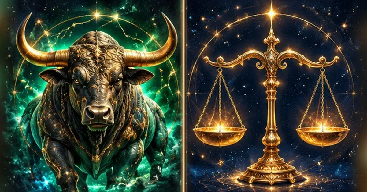 Astrological artwork for Taurus and Libra Compatibility: Communication & Trust
