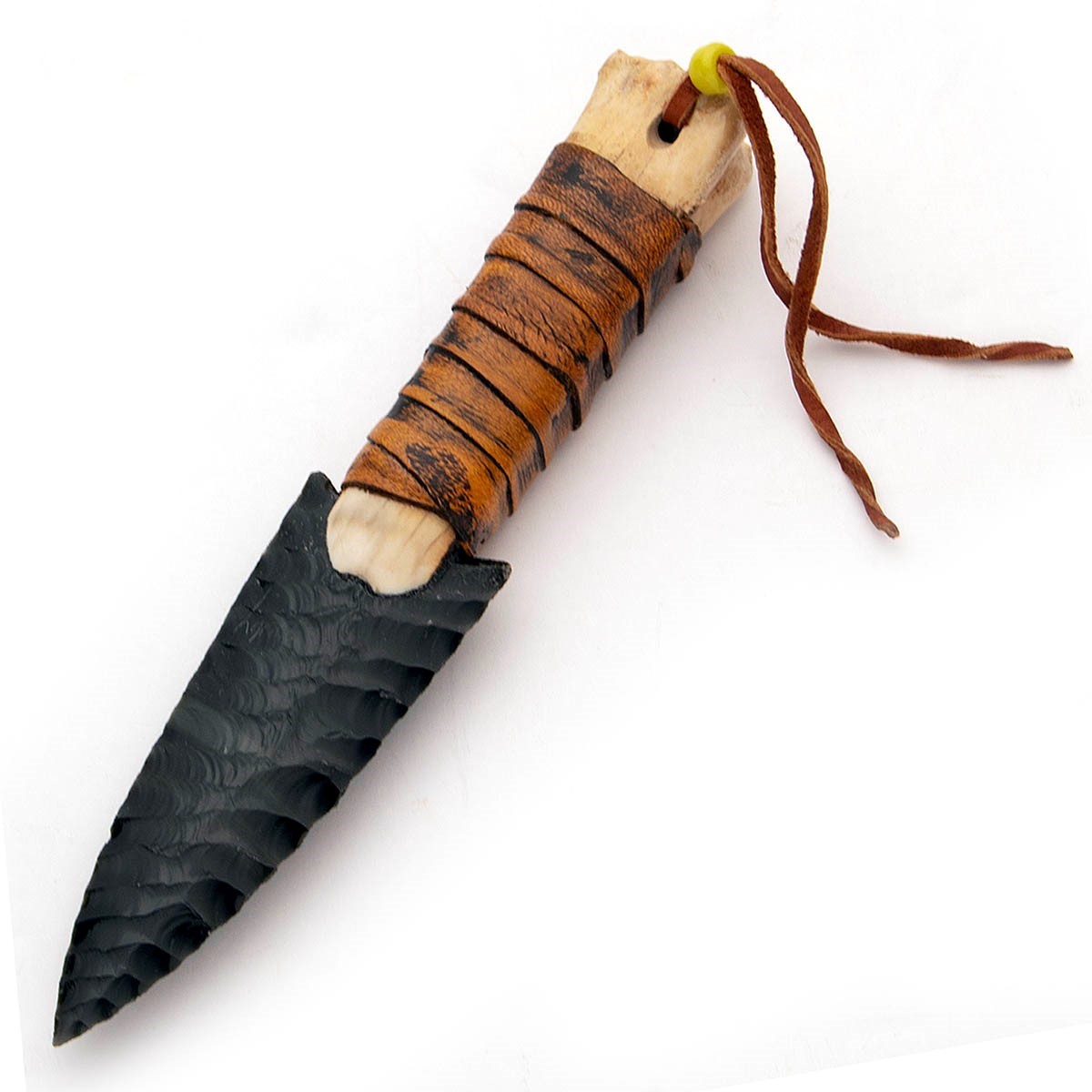 0008820 deer leg bone obsidian knife