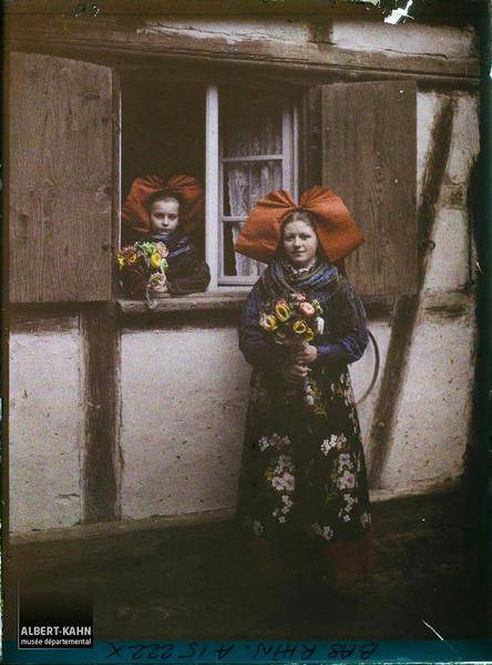 young women in headwear