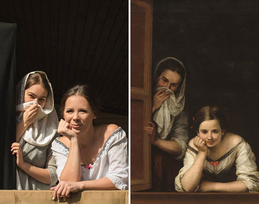 Bartolome Esteban Murillo Two Women At A Window 1655 60