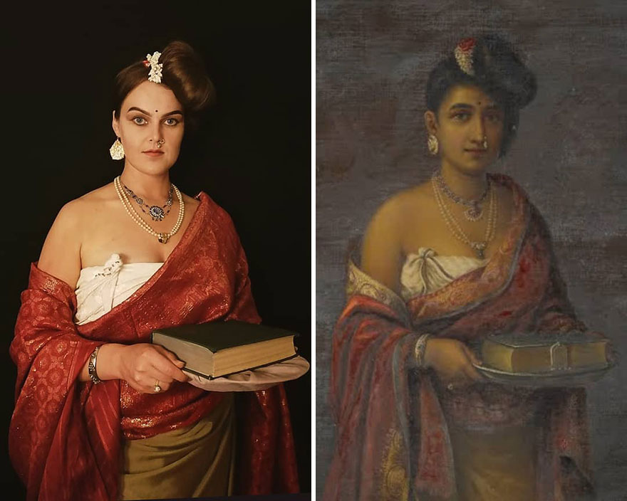 Raja Ravi Varma The Maharani Of Travancore 1887