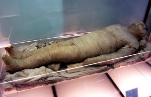 Mummy wrapped with linen