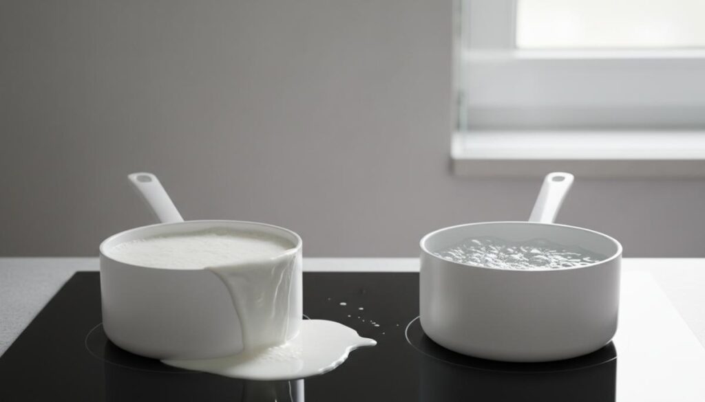 لماذا يفور الحليب عند غليانه بينما لا يحدث ذلك للماء؟ 1 why does milk spill upon boiling but water doesnt