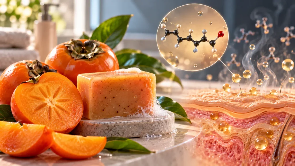 Persimmon Soap for 2-Nonenal: Does It Really Work? 1 Persimmon soap and 2-nonenal molecules associated with age-related body odor