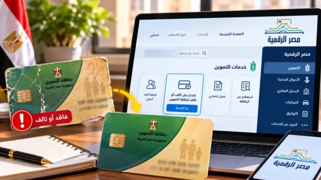 استخراج بدل فاقد أو تالف لبطاقة التموين عبر مصر الرقمية