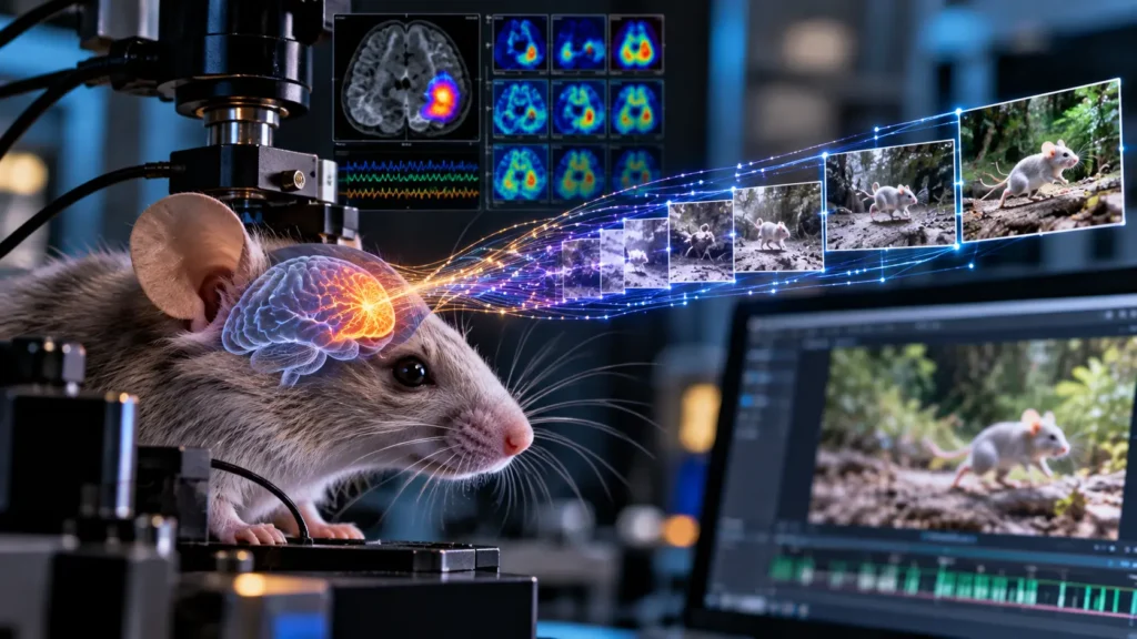 إعادة بناء فيديو من نشاط الدماغ: العلماء يرون ما شاهدته الفئران 1 reconstruct video from brain activity