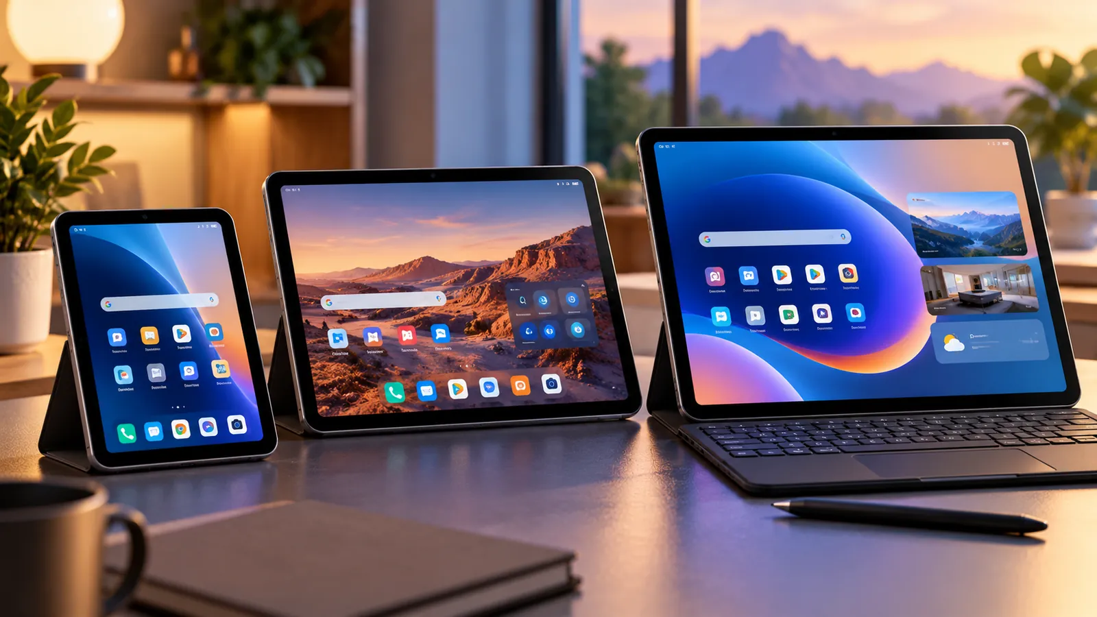Amazon Alexa Tablets Are Here — Full Android, Google Play, Prices, Specs and Release Date 1 Three modern Android tablets in different sizes including a premium model with keyboard and stylus