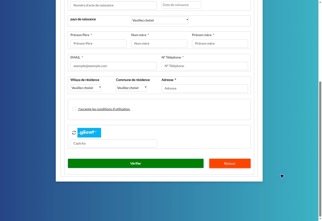 استخراج شهادة عدم الانتساب CNAS: الرابط والخطوات وحل أخطاء البيانات 2 نهاية نموذج طلب عدم الانتساب وتظهر حقول التواصل والإقامة وزر التحقق دون بيانات شخصية