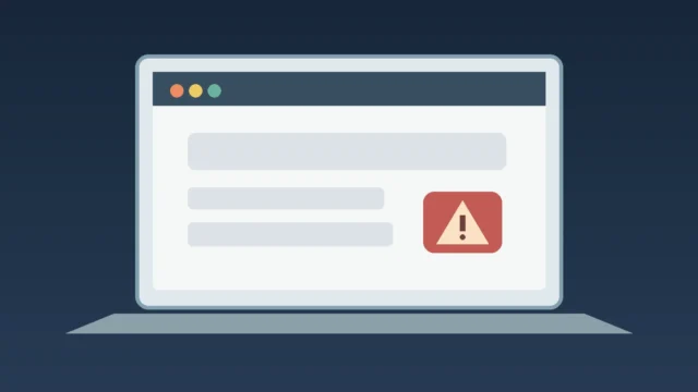 Laptop showing an illustrative suspicious shopping website with a payment card nearby