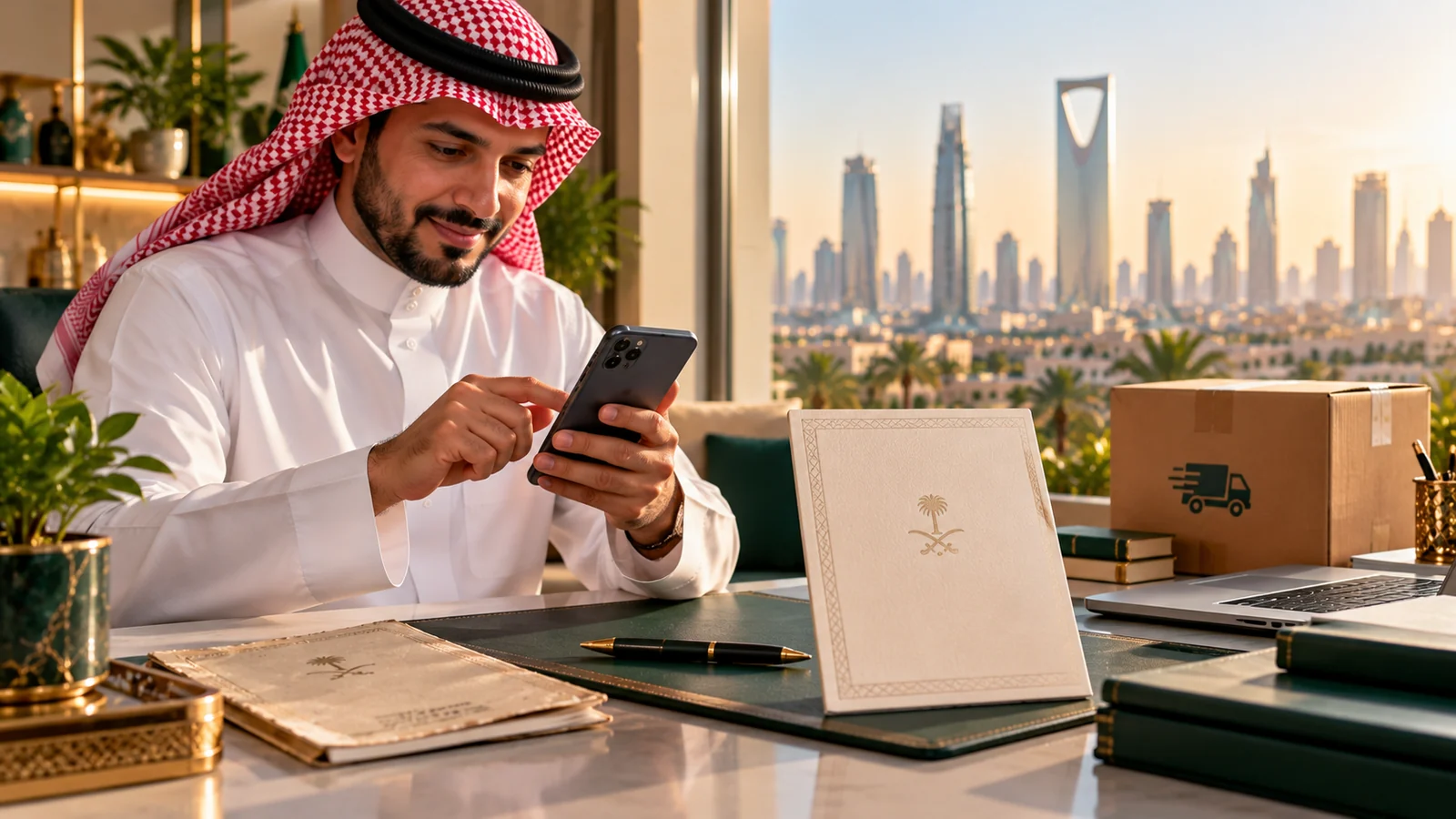 استخراج بدل فاقد أو تالف سجل الأسرة عبر أبشر: الخطوات والتوصيل والرسوم وحل المشكلات 1 مواطن سعودي يطلب بدل فاقد أو تالف سجل الأسرة إلكترونيًا عبر هاتفه مع وثيقة وتغليف توصيل على المكتب