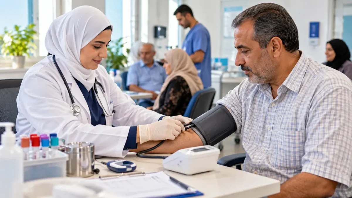 فحص ضغط الدم ضمن خدمات الكشف المبكر عن الأمراض المزمنة في مصر