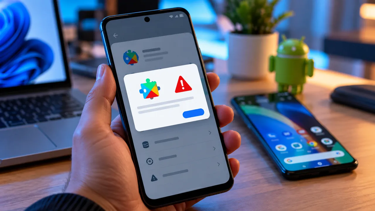 Google Play Services Keeps Stopping? 9 Safe Fixes for Android 1 Android phone displaying an illustrative Google Play services error dialog
