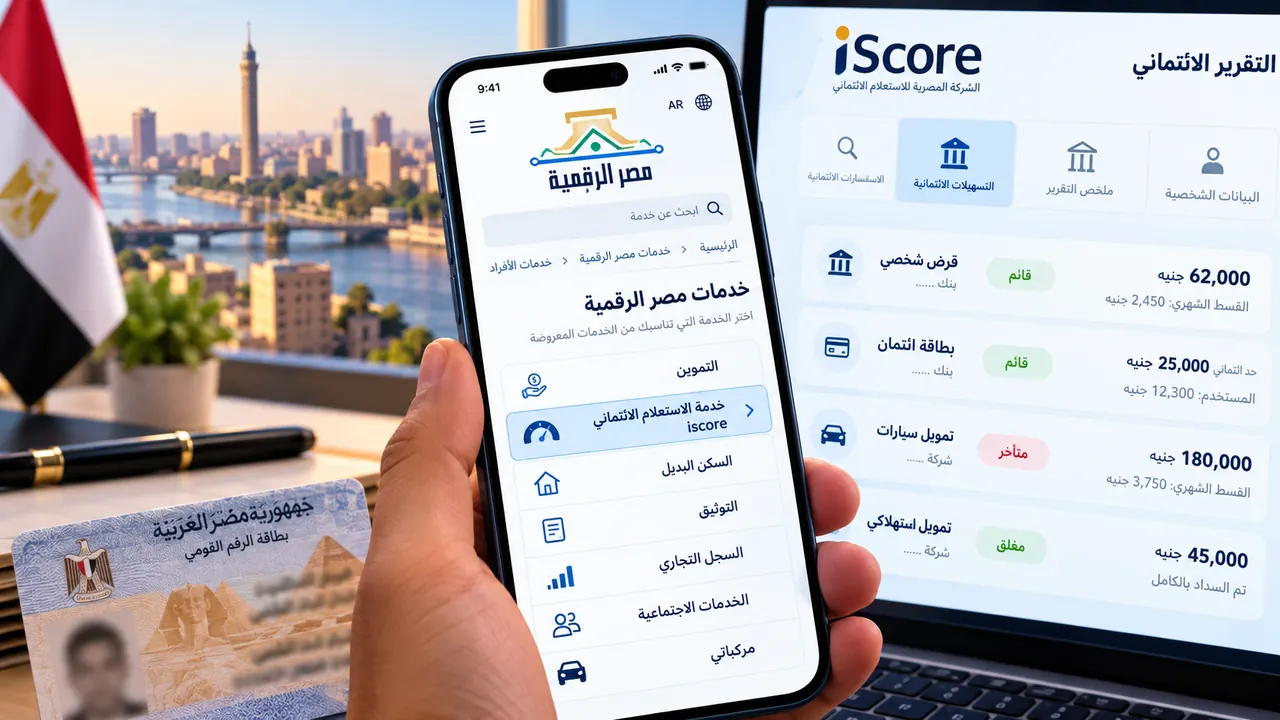 كيفية معرفة القروض المسجلة باسمك عبر مصر الرقمية وآي سكور: دليل الاستعلام والاعتراض في مصر 1 صورة تعبيرية لخدمة التقرير الائتماني آي سكور عبر مصر الرقمية
