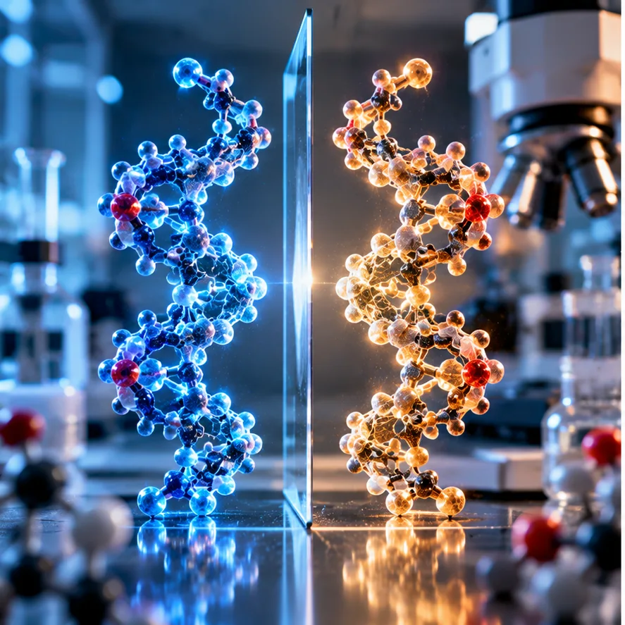 What Are Mirror Life Organisms and Why Are Scientists Concerned? 1 Mirror-image molecular structures in a biotechnology laboratory