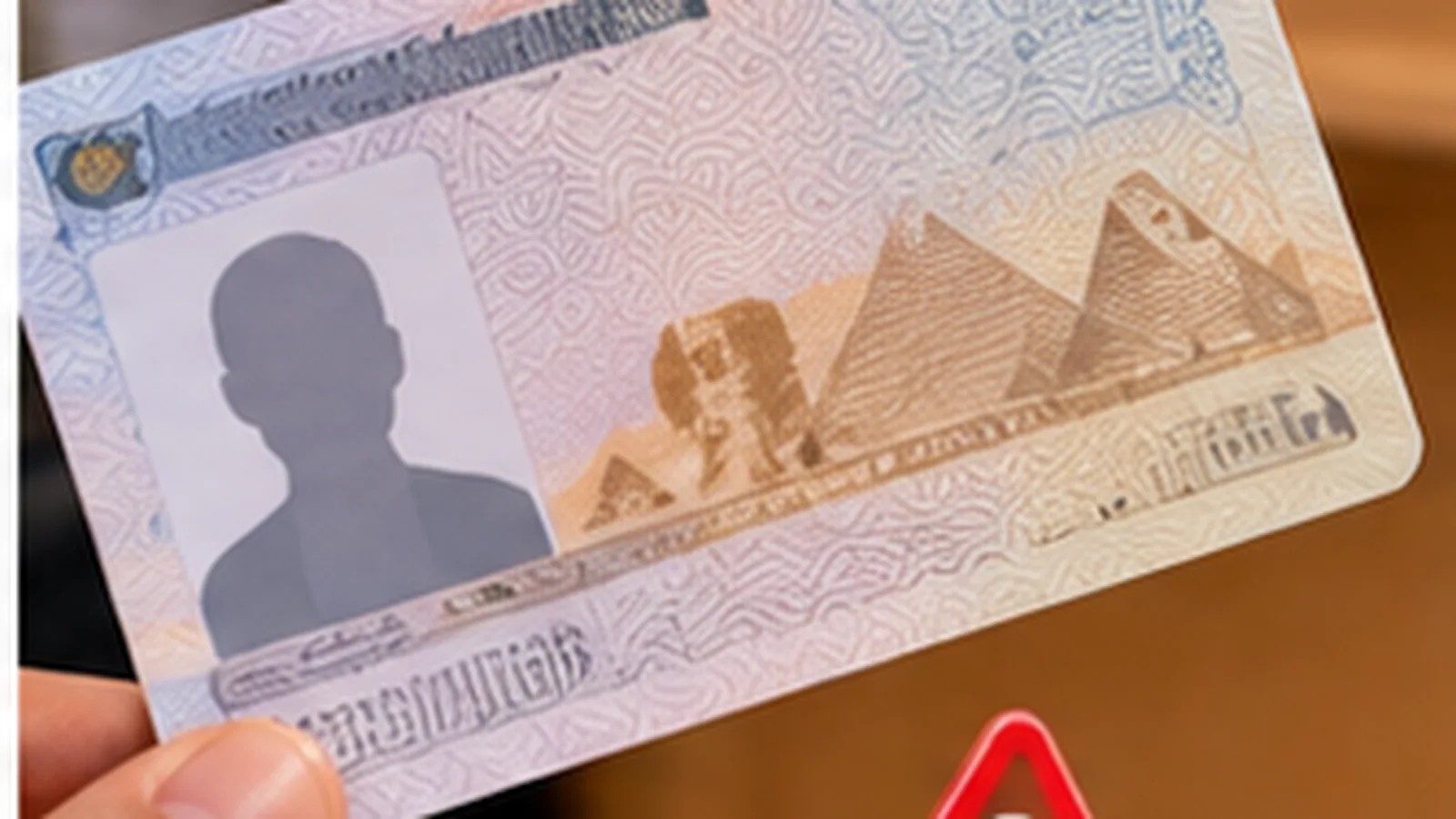 استخراج بطاقة رقم قومي بدل فاقد أو تالف.. الخطوات والمستندات 1 بطاقة هوية عامة بجوار محفظة تالفة ورمز تنبيه للدلالة على بدل فاقد أو تالف