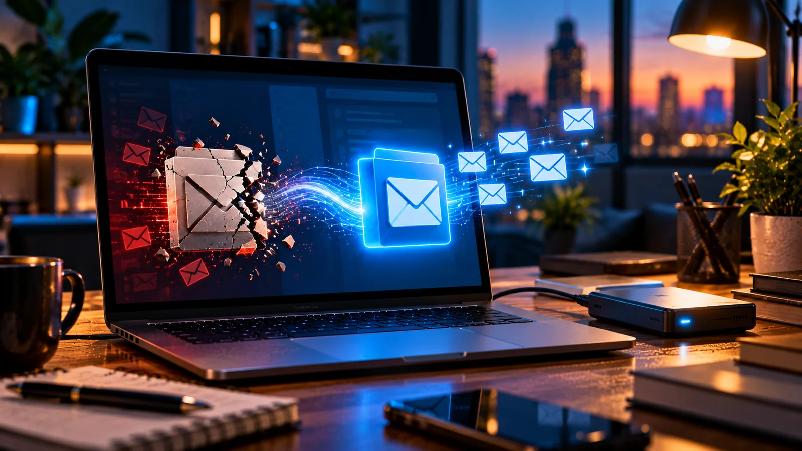 Outlook PST File Corrupted: How to Repair and Recover Emails Without Data Loss 1 Outlook PST File Corrupted: How to Repair and Recover Emails Without Data Loss — original conceptual technology troubleshooting illustration