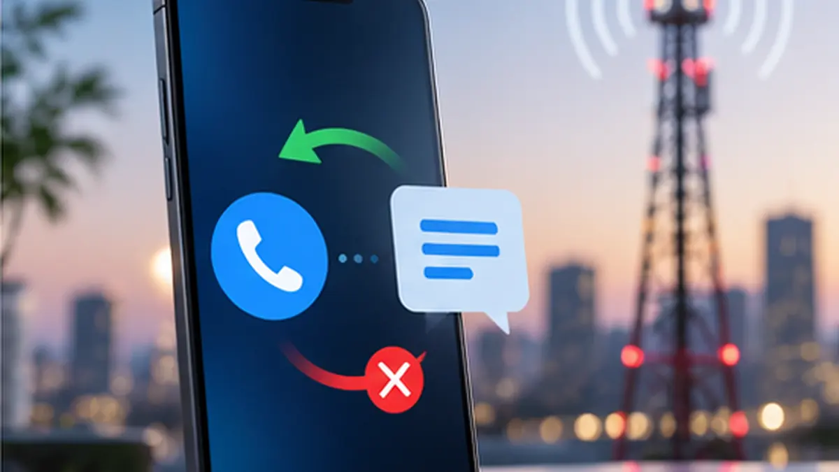 Phone Receives Calls but Not SMS Verification Codes? Fix OTP Delivery on Android and iPhone 1 Phone showing working calls but missing SMS verification messages near a mobile network tower