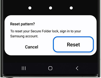 Samsung Secure Folder Forgot PIN and No Reset Option: What You Can Do 3 Samsung support image of a Reset pattern dialog asking the user to sign in to the Samsung account