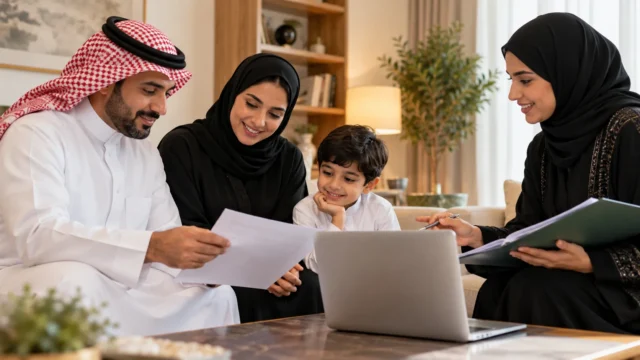 صورة تعبيرية لمنزل تحيط به درع حماية في إشارة إلى الدعم الاجتماعي للأسر